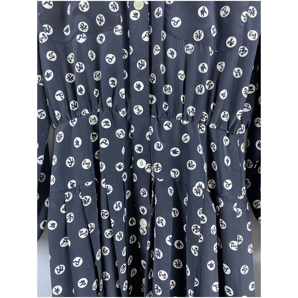 Vtg. Deadstock Liz Claiborne Sz 6 Button Perma pleat Midi LS Btn Pockets Dress - Picture 3 of 8